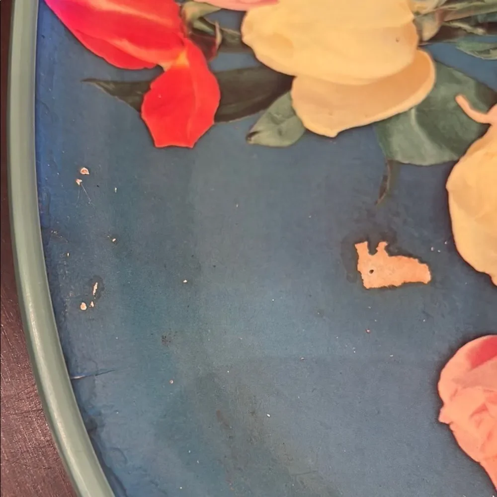 Vintage Floral Tray with Colorful Roses